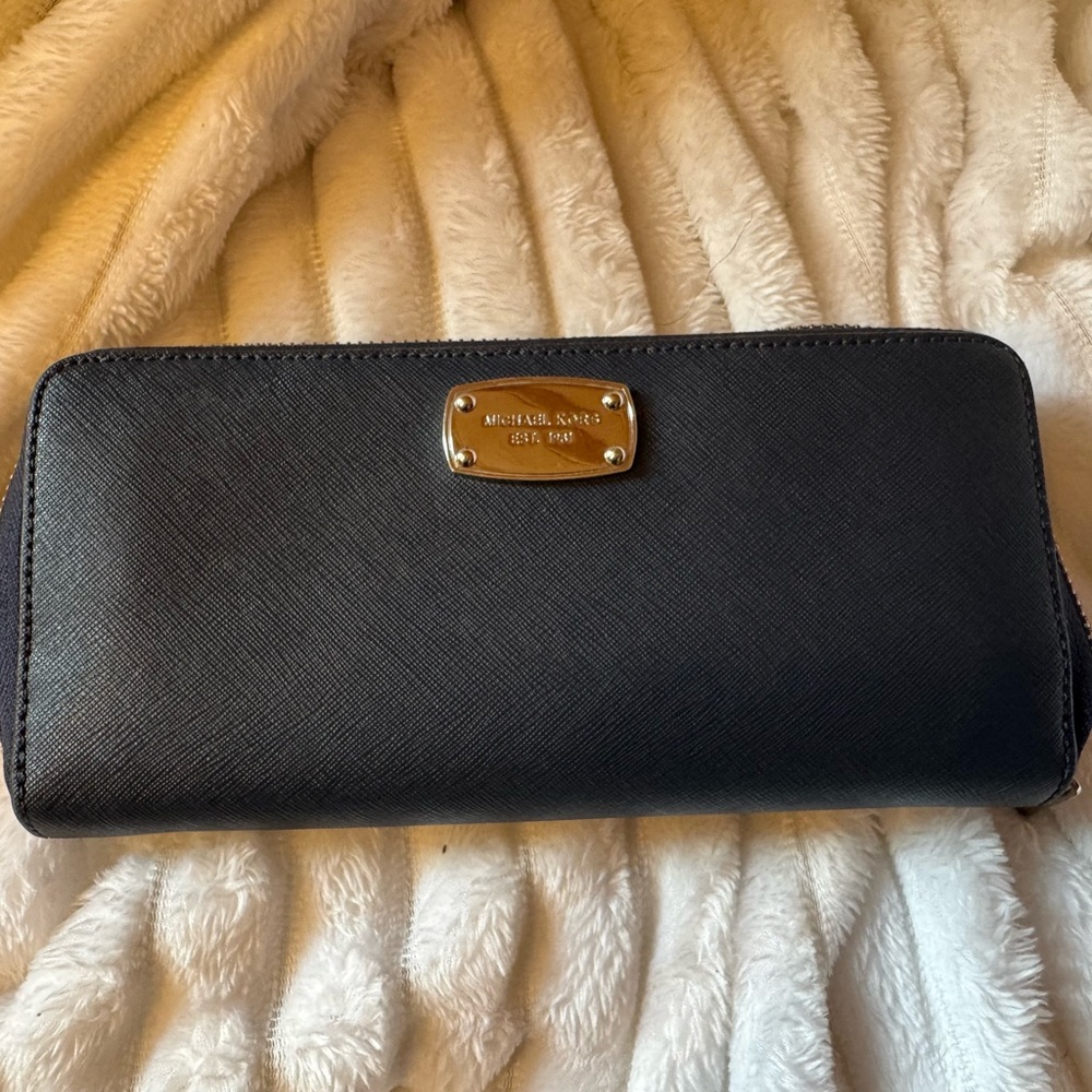 Michael Kors Navy Leather Wallet